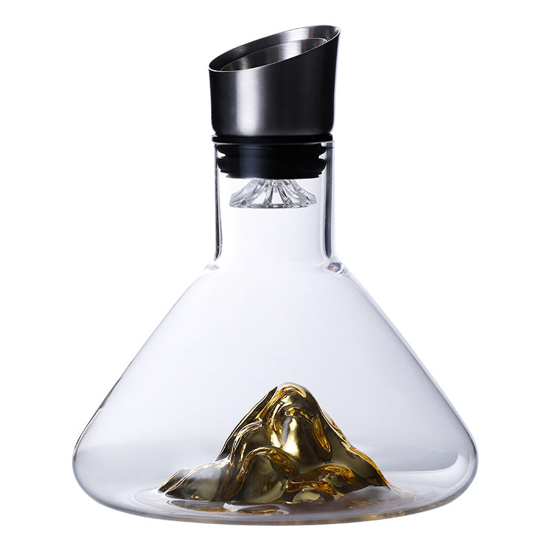 1.5L Gold Iceberg Whisky Wine Decanter Handmade Lead-free Crystal Wine Pourer Carafe Thickened Wine Dispenser Bar Accessories