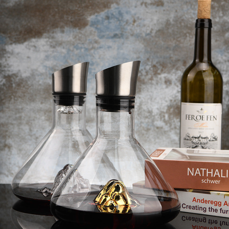 1.5L Gold Iceberg Whisky Wine Decanter Handmade Lead-free Crystal Wine Pourer Carafe Thickened Wine Dispenser Bar Accessories