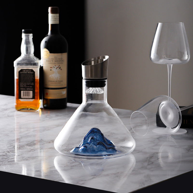 1.5L Gold Iceberg Whisky Wine Decanter Handmade Lead-free Crystal Wine Pourer Carafe Thickened Wine Dispenser Bar Accessories
