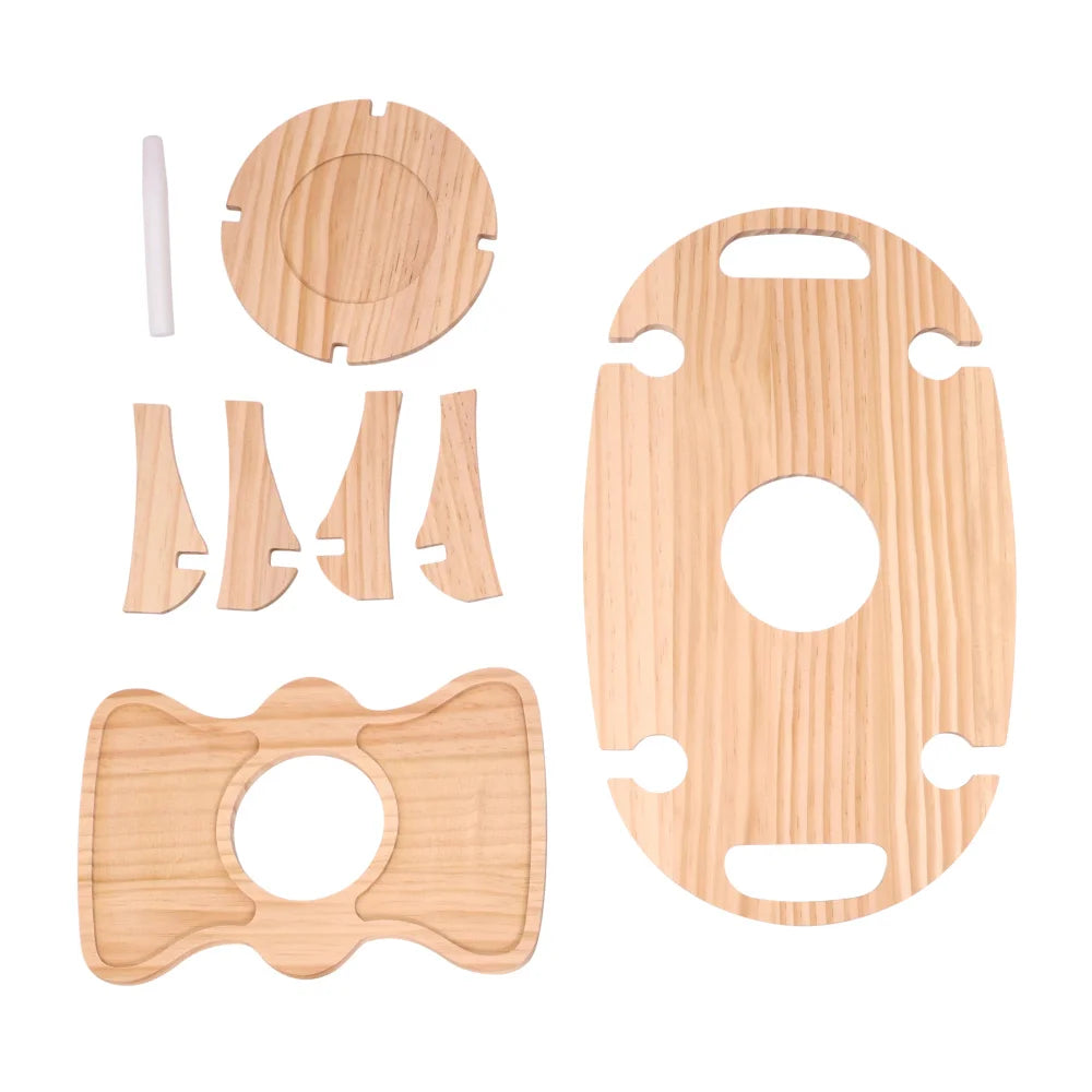 Outdoor Wooden Folding Camping Picnic Table For Couples Removable Snack Tray And Wine Glass Holders Mini Solid Wood Wine Table