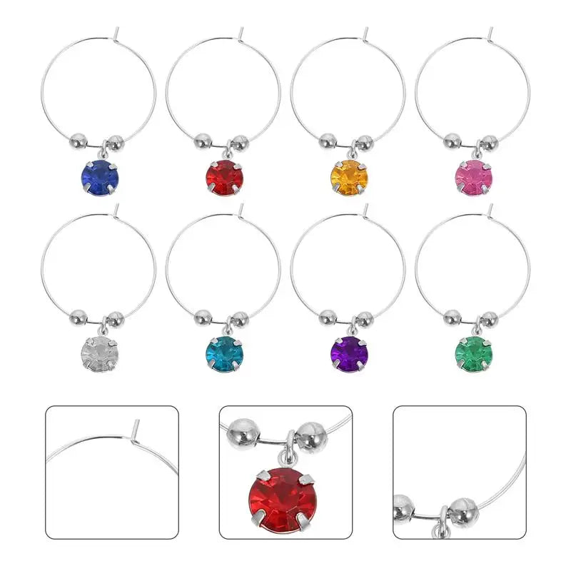16pc Diamond Wine Glass Markers