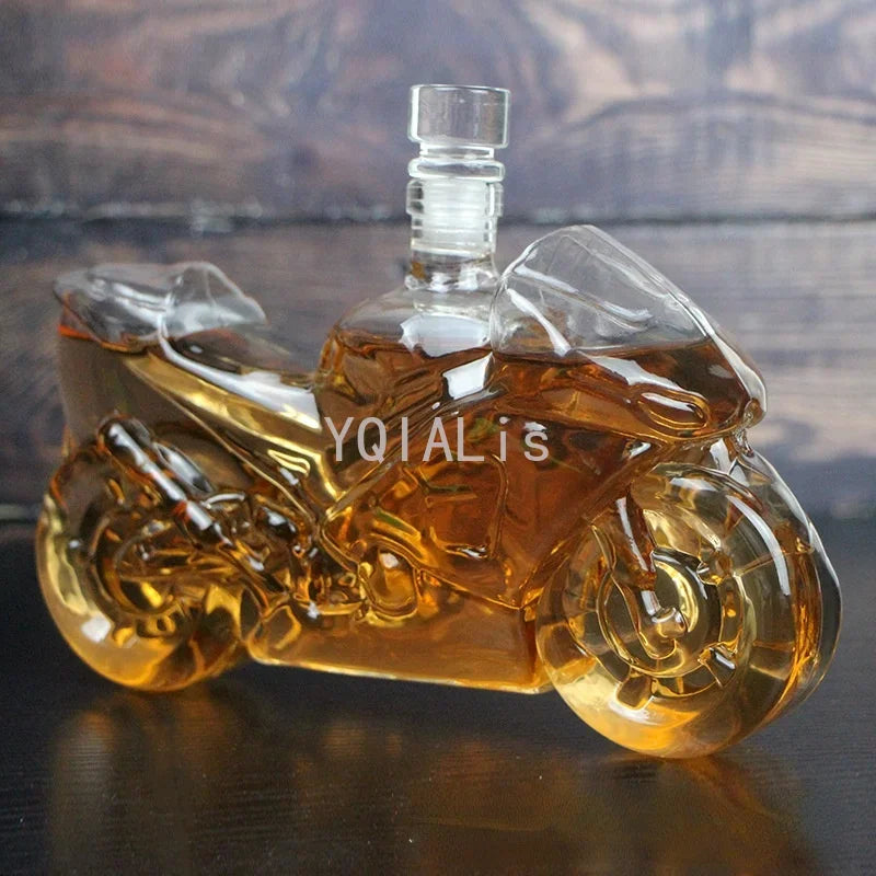 Creative 750ml Motorcycle Wine Bottle Whiskey Vodka Brandy Shochu Sealed Separator Decoration Decanter