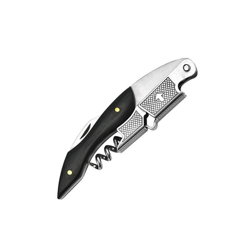 Wood Handle Corkscrew Professional Wine Opener Gift Set Portable Screw Corkscrew Beer Cap Bottle Opener Kitchen Bar Tool