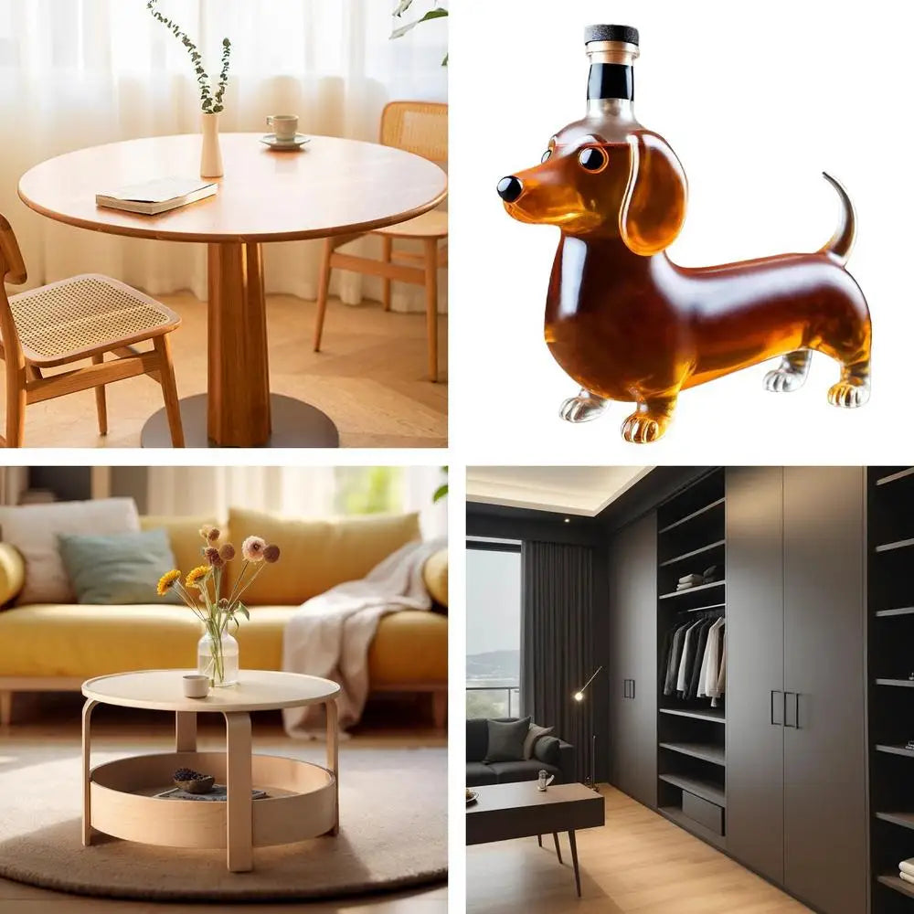 FREE SHIPPING Liquor Bottles Dachshund Shape Empty Whiskey Bottle Housewarming Wedding Decanter Decoration Wine Container Dispenser For Dad