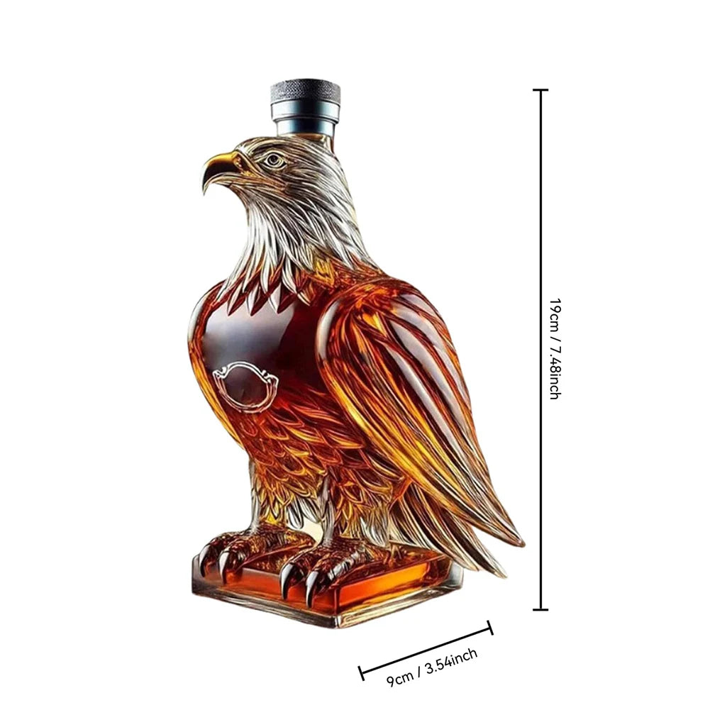 Whiskey Eagle Glass Decanter Funny Whiskey Bottle for Men Dad Husband Perfect Whiskey Decanter Set for Home Bar Decoration