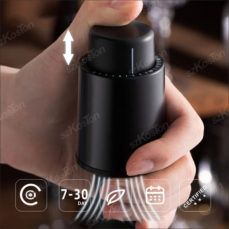 Vacuum Wine Stopper & Pump – Keep Wine Fresh, Leakproof Seal, Bar Accessory