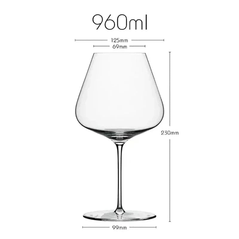 Burgundy Bordeaux Style Light Luxury Wine Glass Ultra-thin Craftsmanship Slim Cup Stems Bar Party Classics Goblet