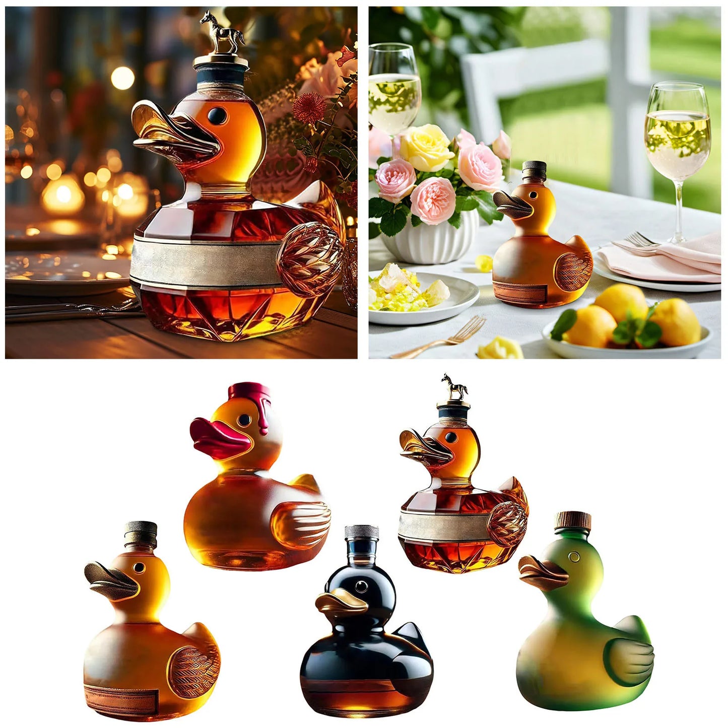 Interesting Wine Duck Shaped Bottle Unique Wine Glass Set Gift For Men Dad Interesting Bar Decoration Gift For Wine Enthusiasts