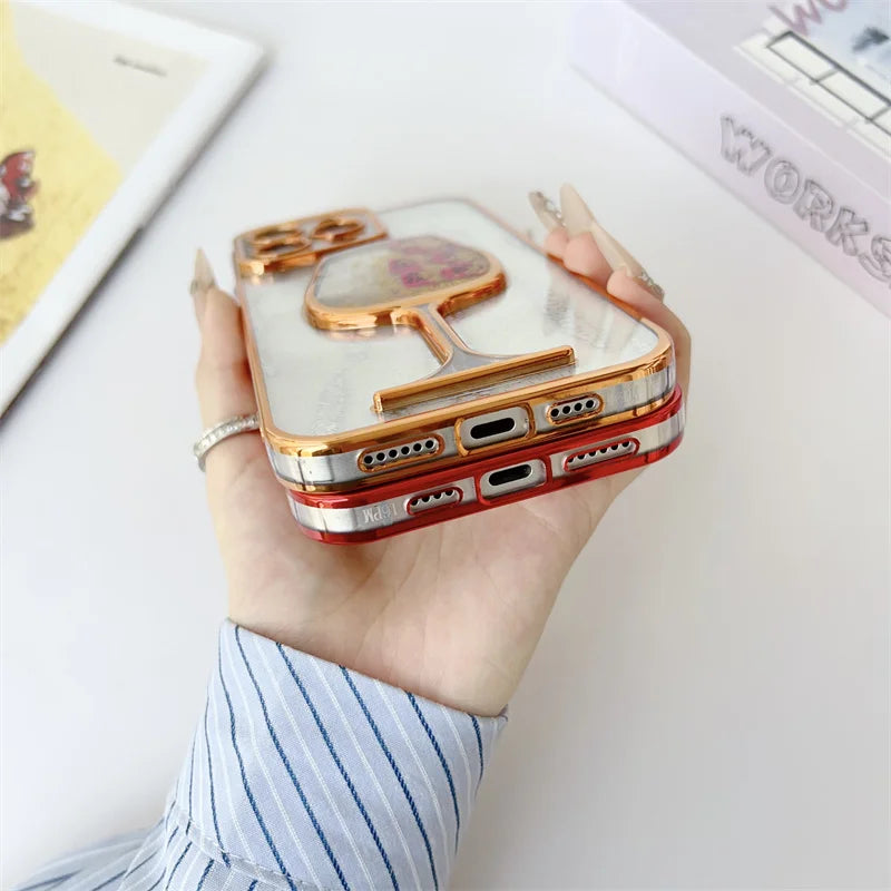 Glitter Quicksand Cup Case for iPhone 15 16 Pro Max Shell Luxury Plating Bumper Camera Protector Soft Cover Dynamic Slider Funda