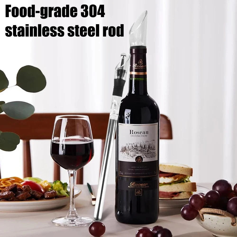 Rapid Iceless Wine Chilling Rod Stainless Steel Cooler, Ice Chill Bar, Wine Cooler Set, Wine Bottle Cooler, Stick Aerator Pourer