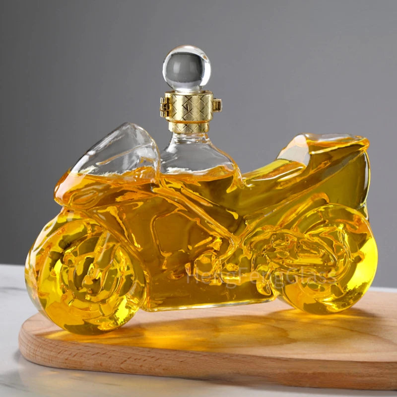 Creative 750ml Motorcycle Wine Bottle Whiskey Vodka Brandy Shochu Sealed Separator Decoration Decanter