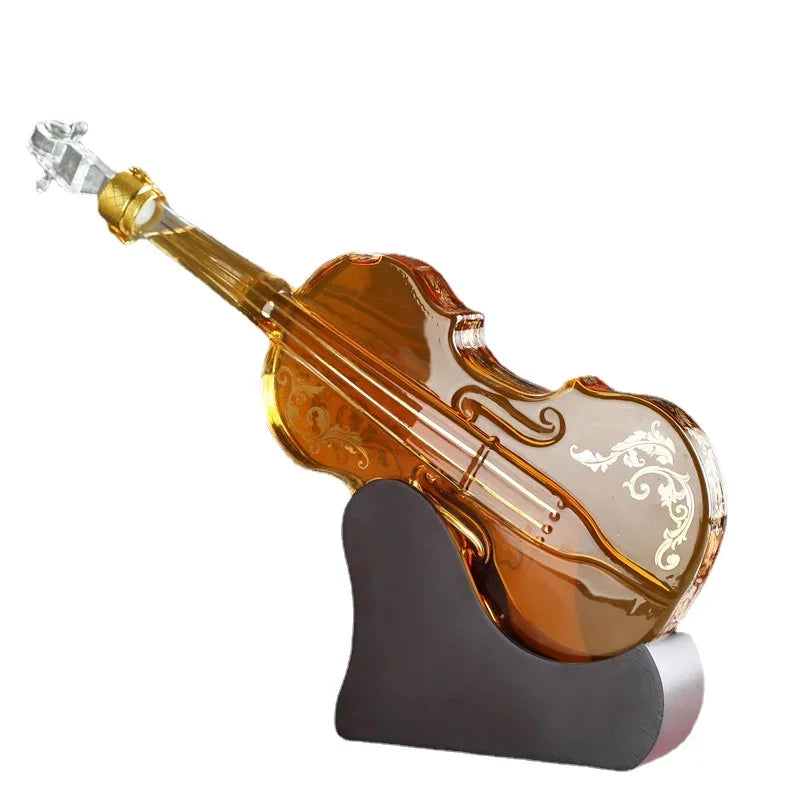 High Boron Silicon Glass Wine Bottle Violin and Guitar Decanter Red Wine Set Thickened Transparent Craft Decanter Bottle Decoration