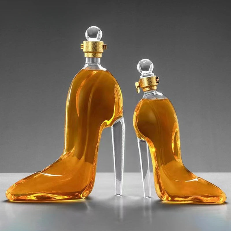 High-heeled Shoes Sobering Device for Household Red Wine Bottles Glass Empty Wine Bottles Craft Wine Bottles