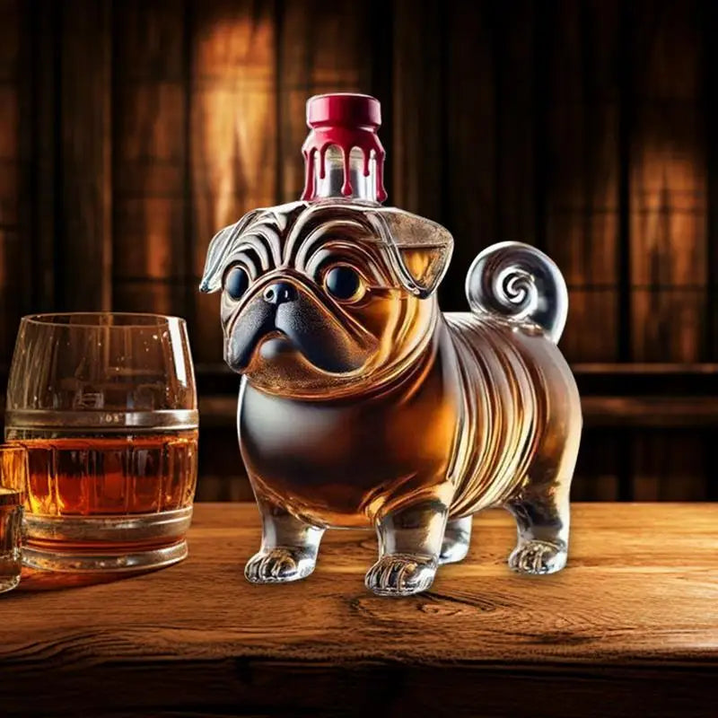 Creative Pug Red Wine Decanter Crystal Bottle Vodka Wine Bottle Wine Glass Dispenser Glass Bottle Thickened Whiskey Decanter