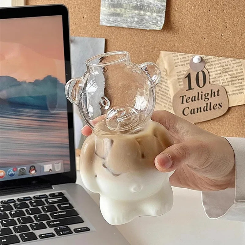 Creative Bear Cocktail Glass Wine Glass Champagne Glasses Drinking Cups for Bar Pub Restaurant Coffee latte Mug