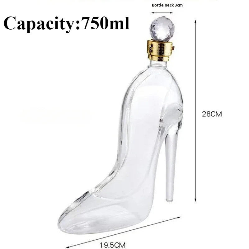 High-heeled Shoes Sobering Device for Household Red Wine Bottles Glass Empty Wine Bottles Craft Wine Bottles
