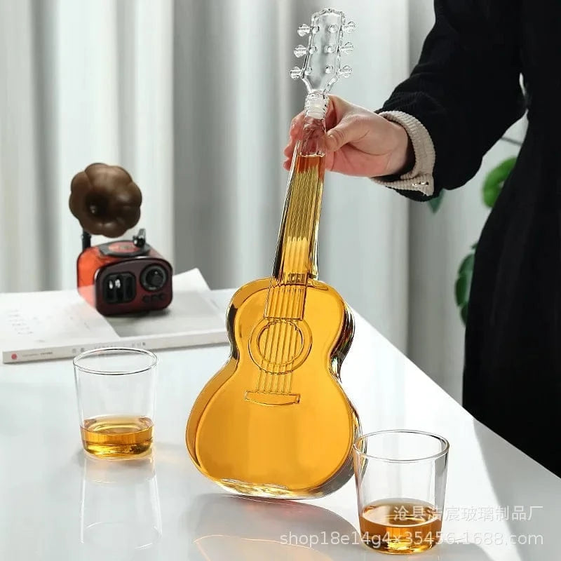 High Boron Silicon Glass Wine Bottle Violin and Guitar Decanter Red Wine Set Thickened Transparent Craft Decanter Bottle Decoration