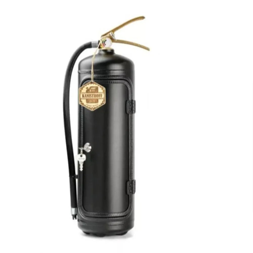 New Portable Liquor Cabinet Metal Red/Black Bottle Holder Fire Extinguisher Storage System Bar