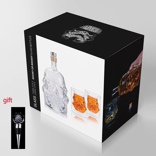 Storm Trooper Decanter with 2 Storm Trooper Glasses and Storm Trooper Bottle Stopper