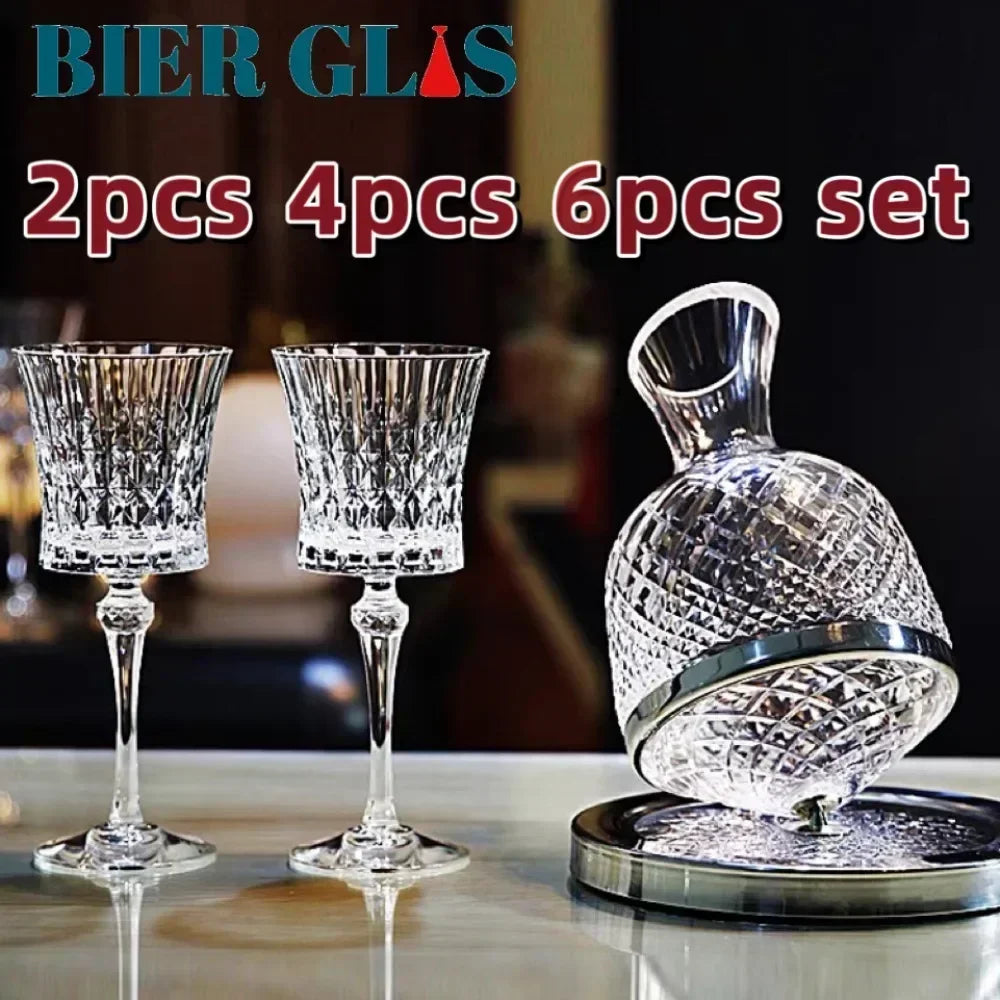 2pcs 4pcs 6pcs Lead Free Crystal Glass Champagne Cocktail Cup Wine Goblet For Party Bar Luxury Decorations Decanter Set