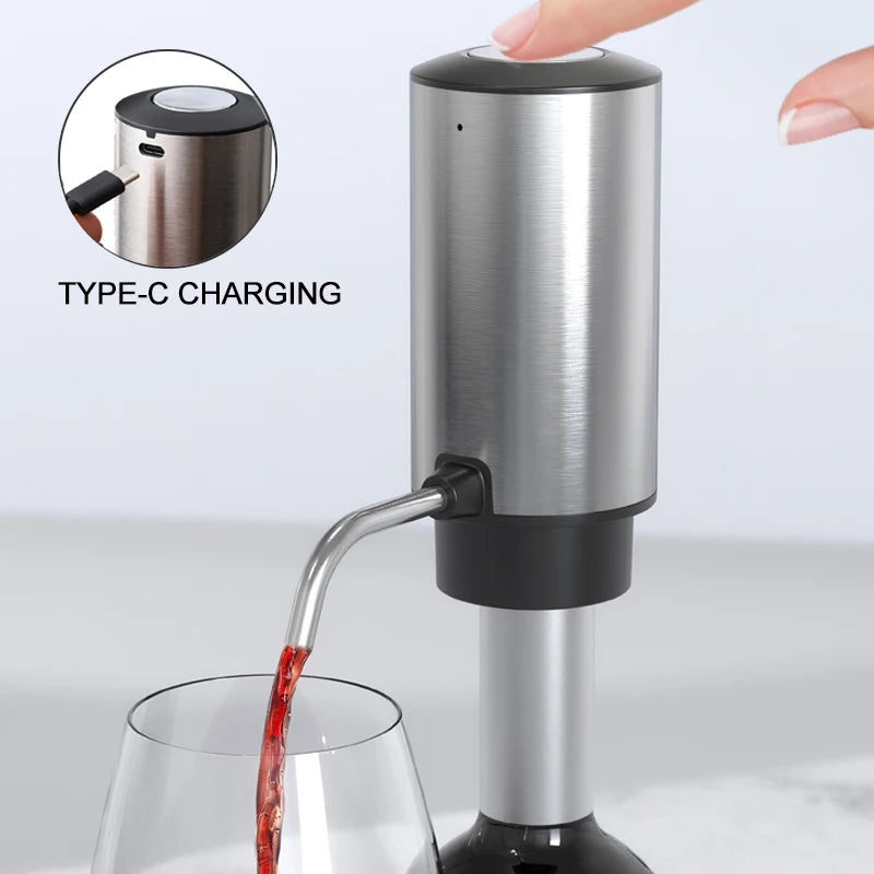4 in1Electric Wine Opener Set With Electric Decanter and Aerator, Stainless Steel Rechargeable Wine Bottle Opener for Wine Lovers