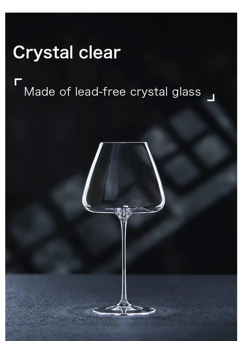 CRISON Handmade Crystal Red Wine Glass for Riesling Burgundy - Premium Quality Home Wine Glass