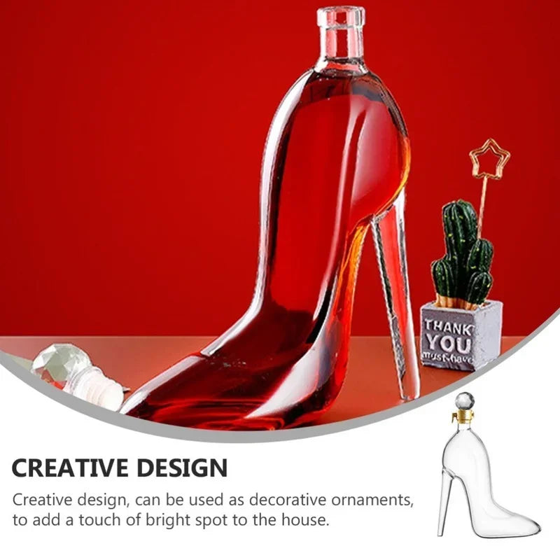 High-heeled Shoes Sobering Device for Household Red Wine Bottles Glass Empty Wine Bottles Craft Wine Bottles