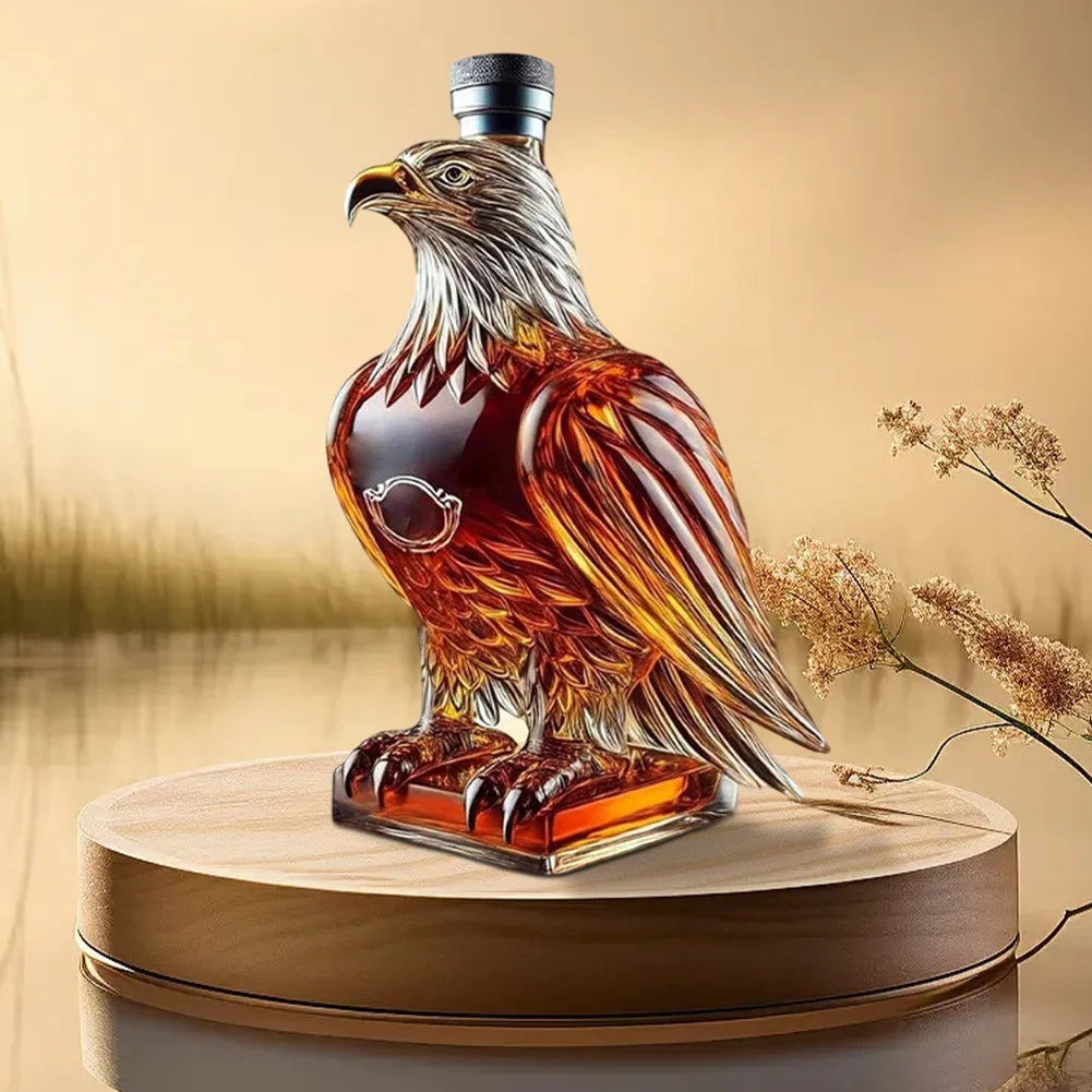 Whiskey Eagle Glass Decanter Funny Whiskey Bottle for Men Dad Husband Perfect Whiskey Decanter Set for Home Bar Decoration