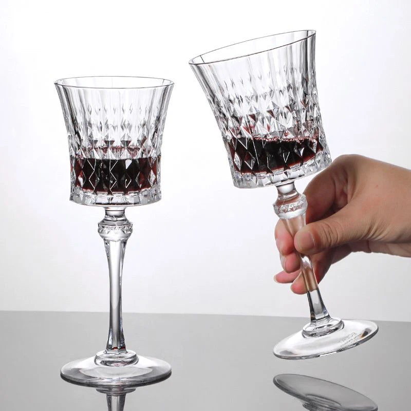 European crystal glass bar banquet home kitchen grape port wine French goblet whisky sparkling champagne bar pub bourbon