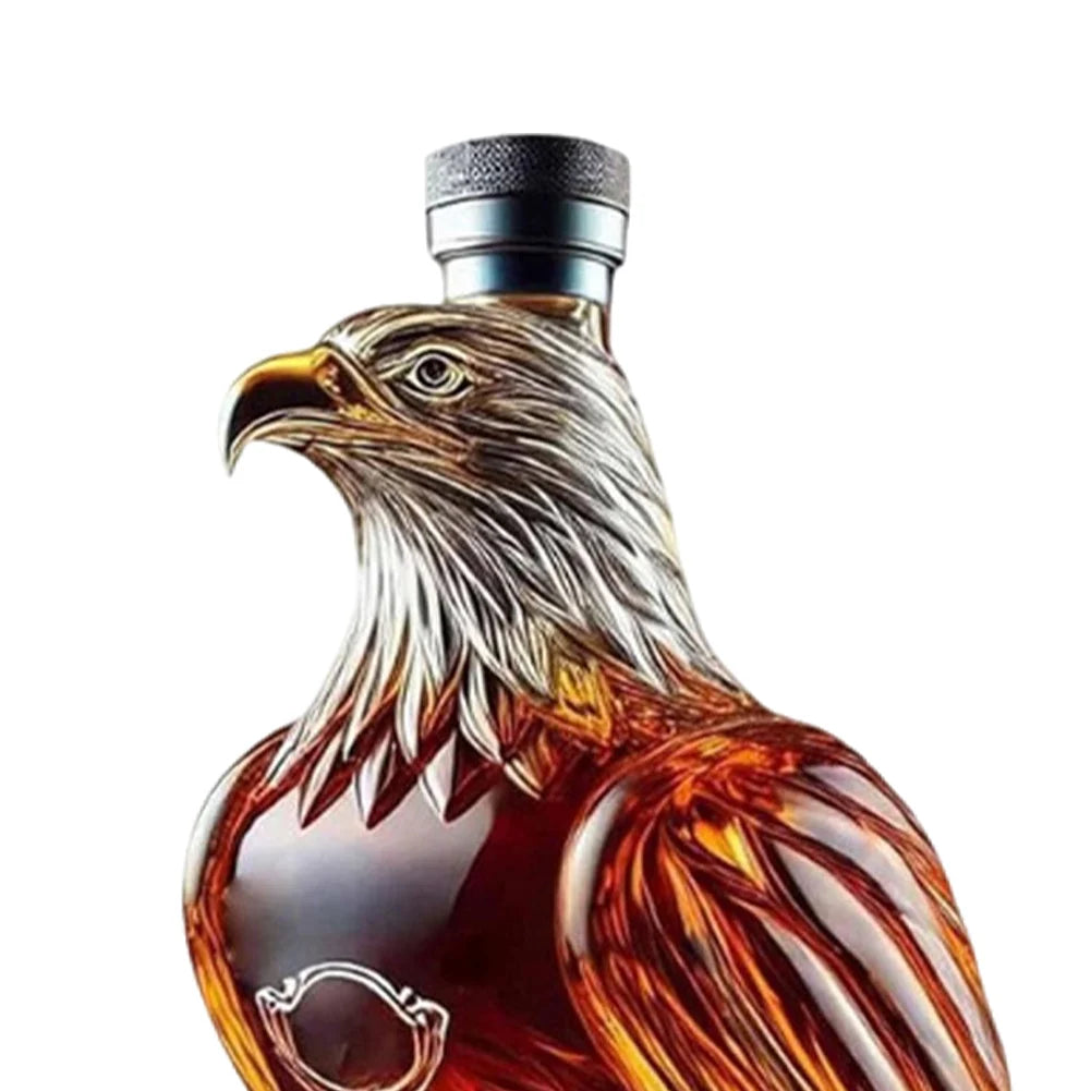 Whiskey Eagle Glass Decanter Funny Whiskey Bottle for Men Dad Husband Perfect Whiskey Decanter Set for Home Bar Decoration