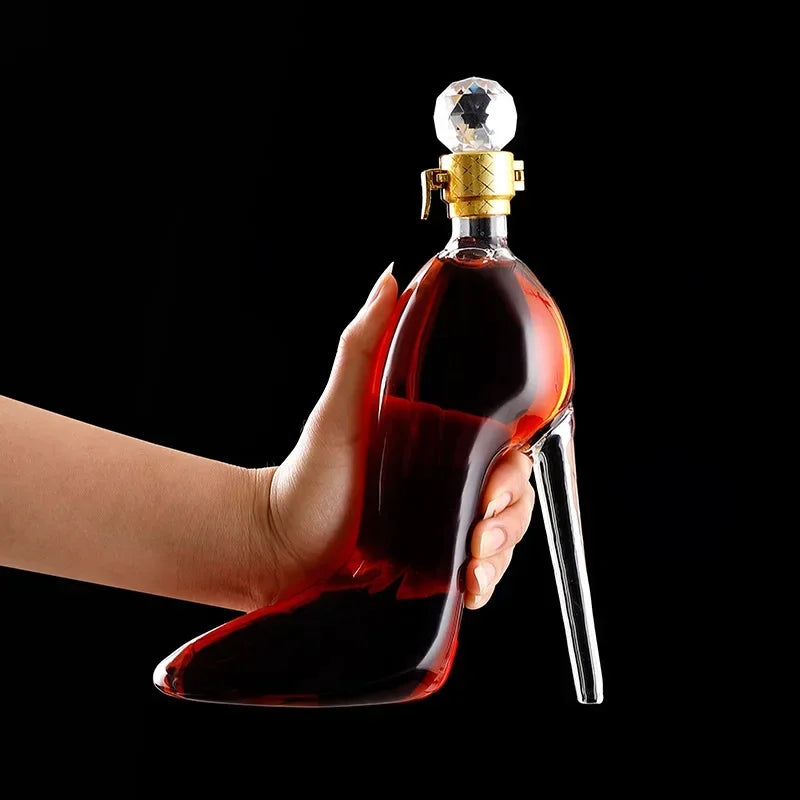 High-heeled Shoes Sobering Device for Household Red Wine Bottles Glass Empty Wine Bottles Craft Wine Bottles