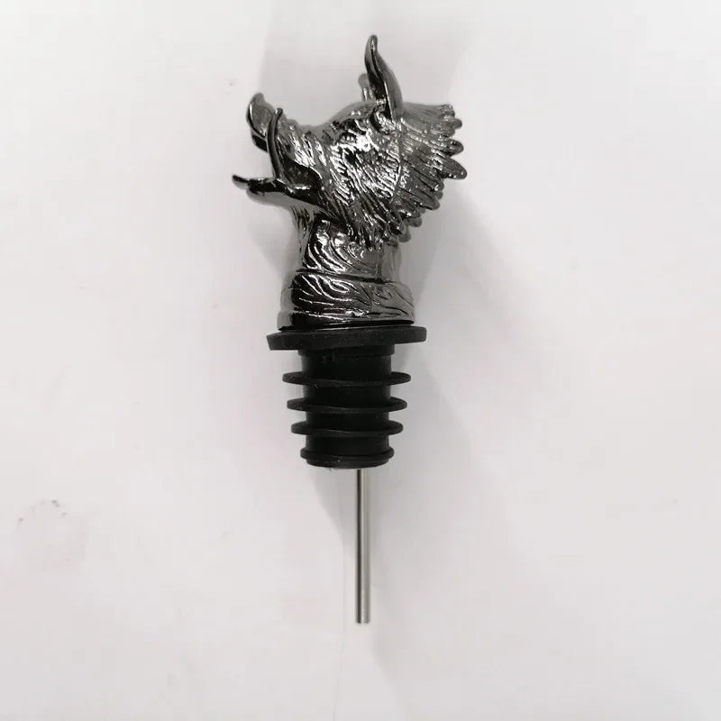 1PC Animal Head Wine Pourer Zinc Alloy Deer Elk Lion Leopard Wolf Eagle Dragon Wine Pour Spout Stopper Club Bar Accessories