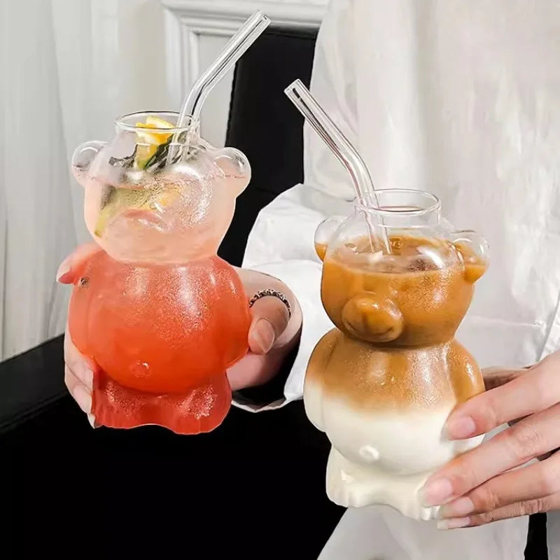 Creative Bear Cocktail Glass Wine Glass Champagne Glasses Drinking Cups for Bar Pub Restaurant Coffee latte Mug