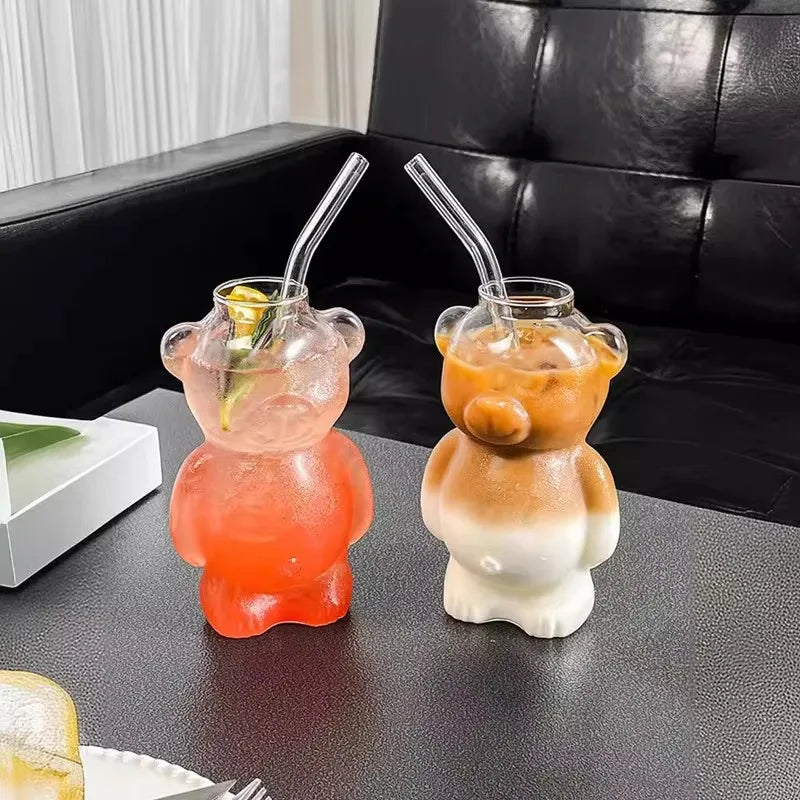 Creative Bear Cocktail Glass Wine Glass Champagne Glasses Drinking Cups for Bar Pub Restaurant Coffee latte Mug