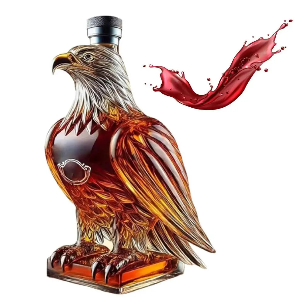 Whiskey Eagle Glass Decanter Funny Whiskey Bottle for Men Dad Husband Perfect Whiskey Decanter Set for Home Bar Decoration