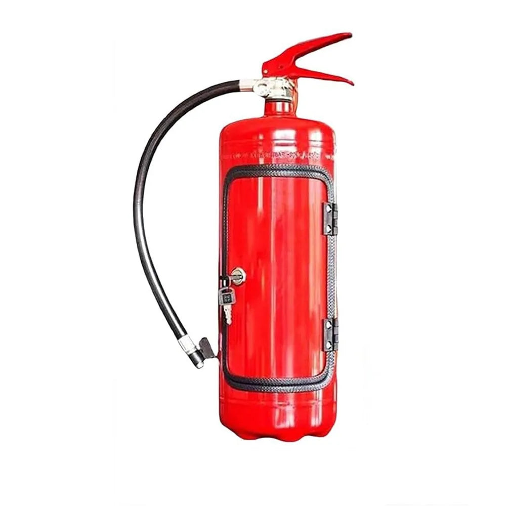 New Portable Liquor Cabinet Metal Red/Black Bottle Holder Fire Extinguisher Storage System Bar