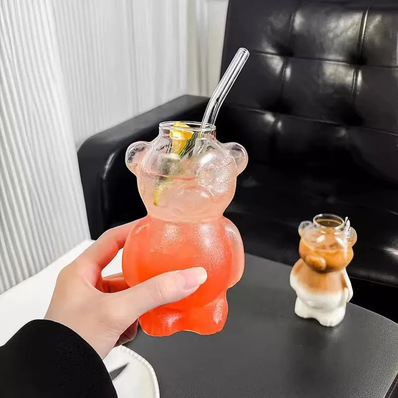 Creative Bear Cocktail Glass Wine Glass Champagne Glasses Drinking Cups for Bar Pub Restaurant Coffee latte Mug