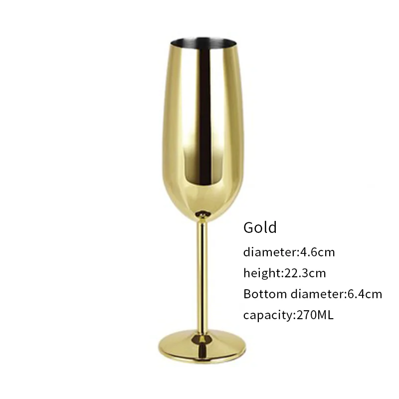 304 Stainless Steel Cocktail Glass, Red Wine Cup, Flute Champagne Cup, Metal Cup, Bar Martini Cup