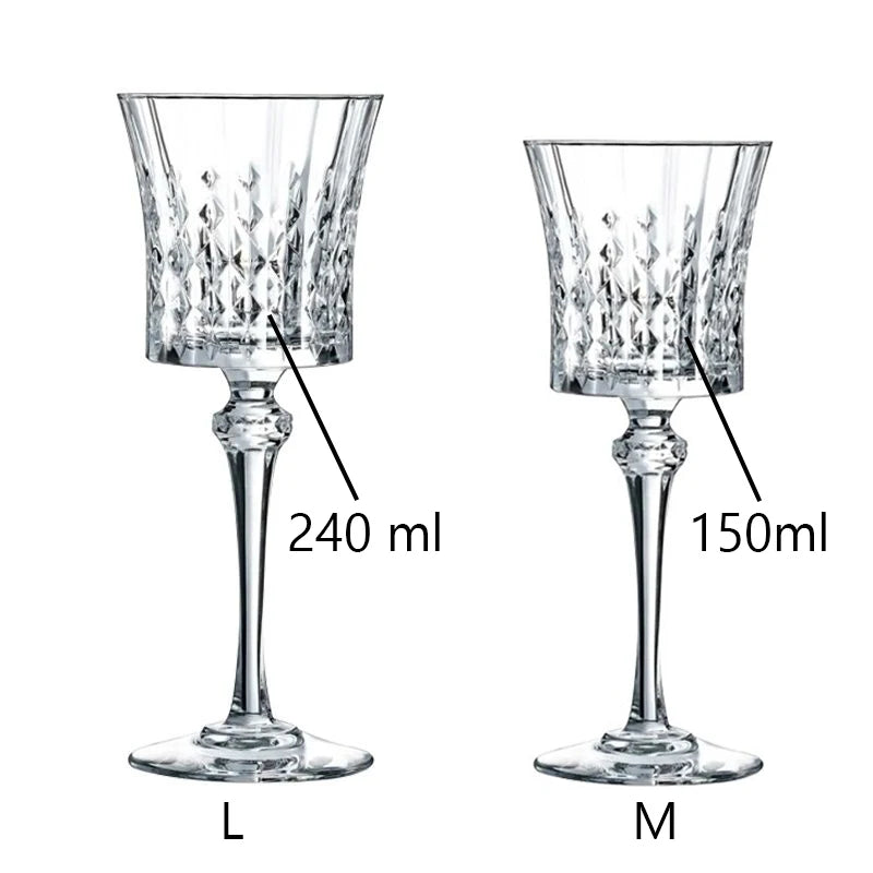 European crystal glass bar banquet home kitchen grape port wine French goblet whisky sparkling champagne bar pub bourbon
