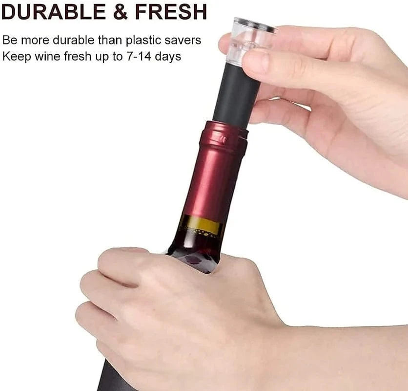 Vacuum Wine Bottle Stopper, Reusable Wine Bottle Stoppers, Built-in Vacuum Pump, Leakproof Wine Bottle Sealer, Silicone Caps