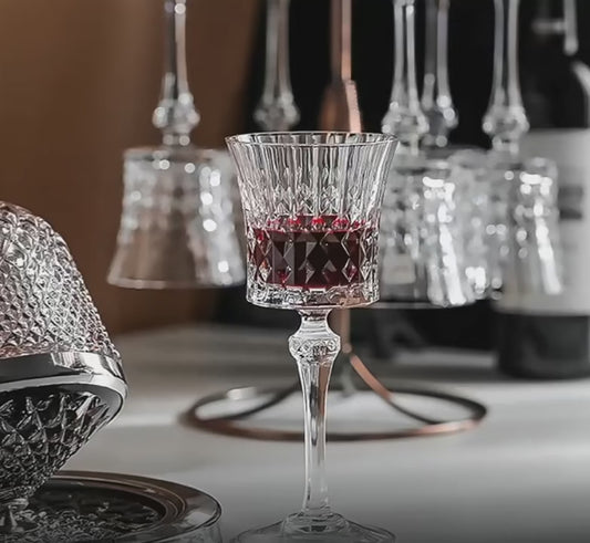 European crystal glass bar banquet home kitchen grape port wine French goblet whisky sparkling champagne bar pub bourbon