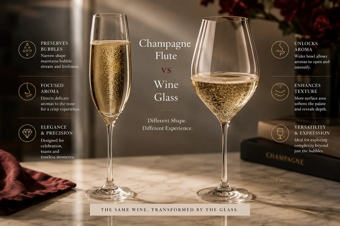 Champagne Flute vs Wine Glass: How Glass Shape Transforms Sparkling Wine