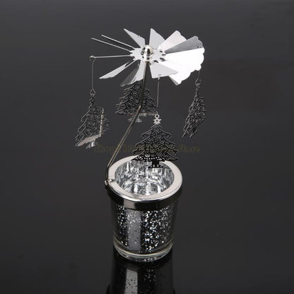 Rotary Holder Spinning Candleholder Metal Tea Light Stand for Romantic Wedding Home Table Decor Holiday Favor