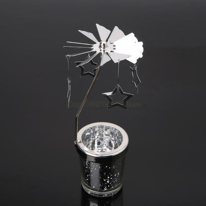 Rotary Holder Spinning Candleholder Metal Tea Light Stand for Romantic Wedding Home Table Decor Holiday Favor