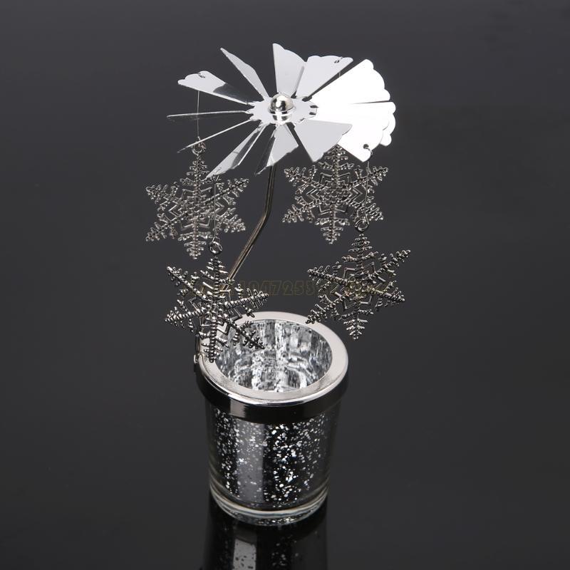 Rotary Holder Spinning Candleholder Metal Tea Light Stand for Romantic Wedding Home Table Decor Holiday Favor