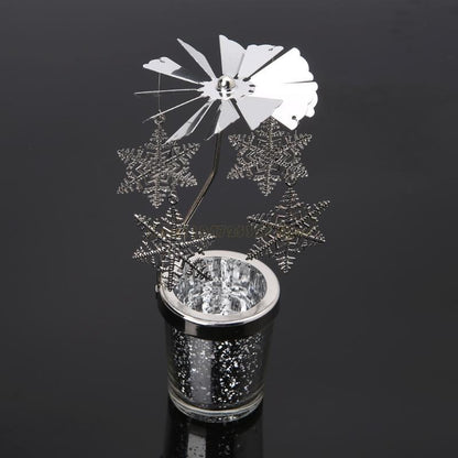 Rotary Holder Spinning Candleholder Metal Tea Light Stand for Romantic Wedding Home Table Decor Holiday Favor