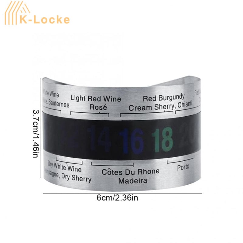 LCD Display Stainless Steel Bottle Wine Thermometer Wine Collar Thermometer Bar Beverage Tool Bottle Snap Thermometer