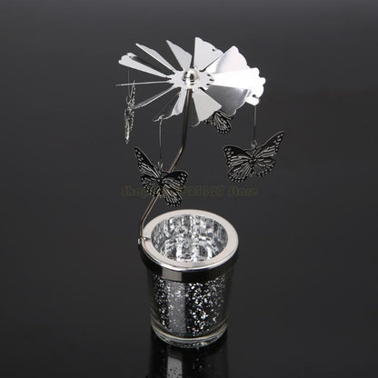 Rotary Holder Spinning Candleholder Metal Tea Light Stand for Romantic Wedding Home Table Decor Holiday Favor