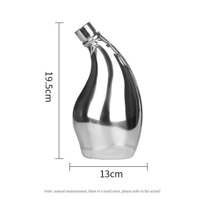 53oz Stainless Steel Horns Hip Flask, Portable Leather Case, Ox Horn Flagon With funnel high-capacity, Wine jug