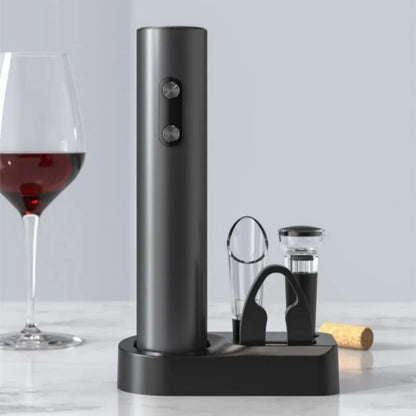 Electric Wine Bottle Opener, Wine Pourer, Automatic Red Wine Opener, Vacuum Bottle Stopper, Storage Base, Bar Kitchen Tools